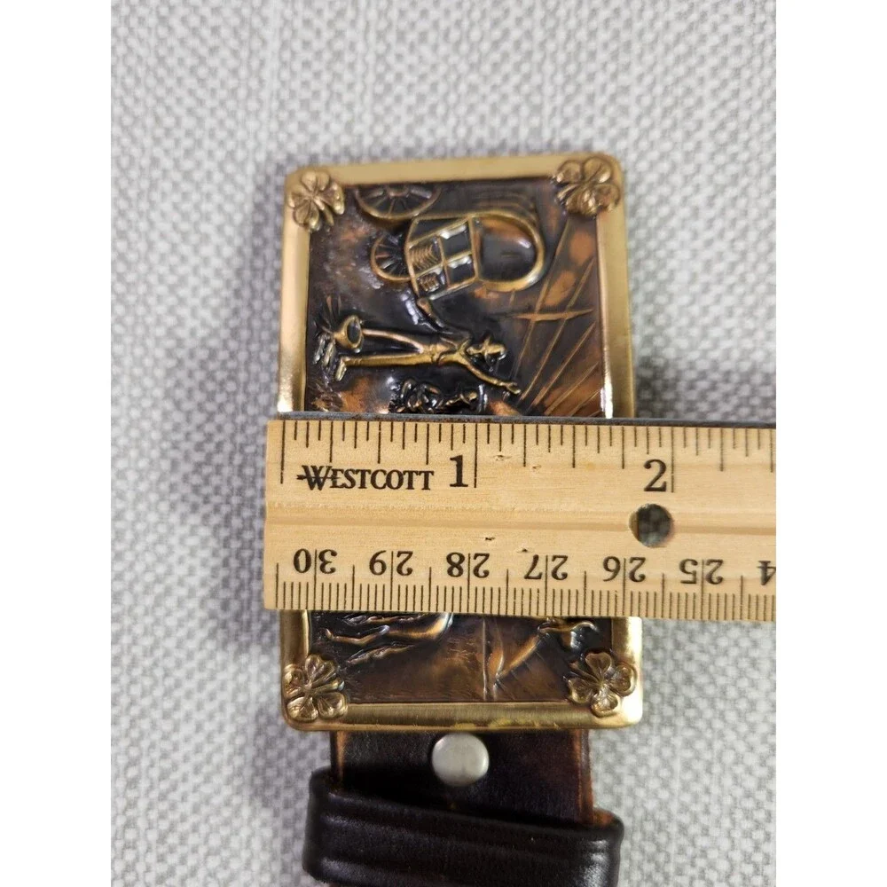Chambers Size 32 Belt Western Tooled Leather Brown Tan Cowboy Men